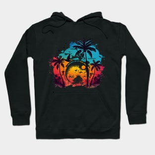 Caribbean Sunset Landscape Hoodie